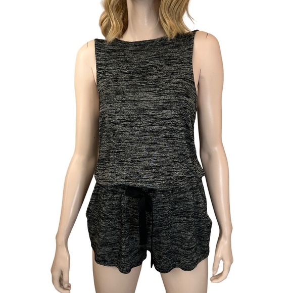 Artizia Wilfred Free Romper Playsuit Shorts Jumpsuit Rayon Blend Knit Grey Tweed - Picture 4 of 16